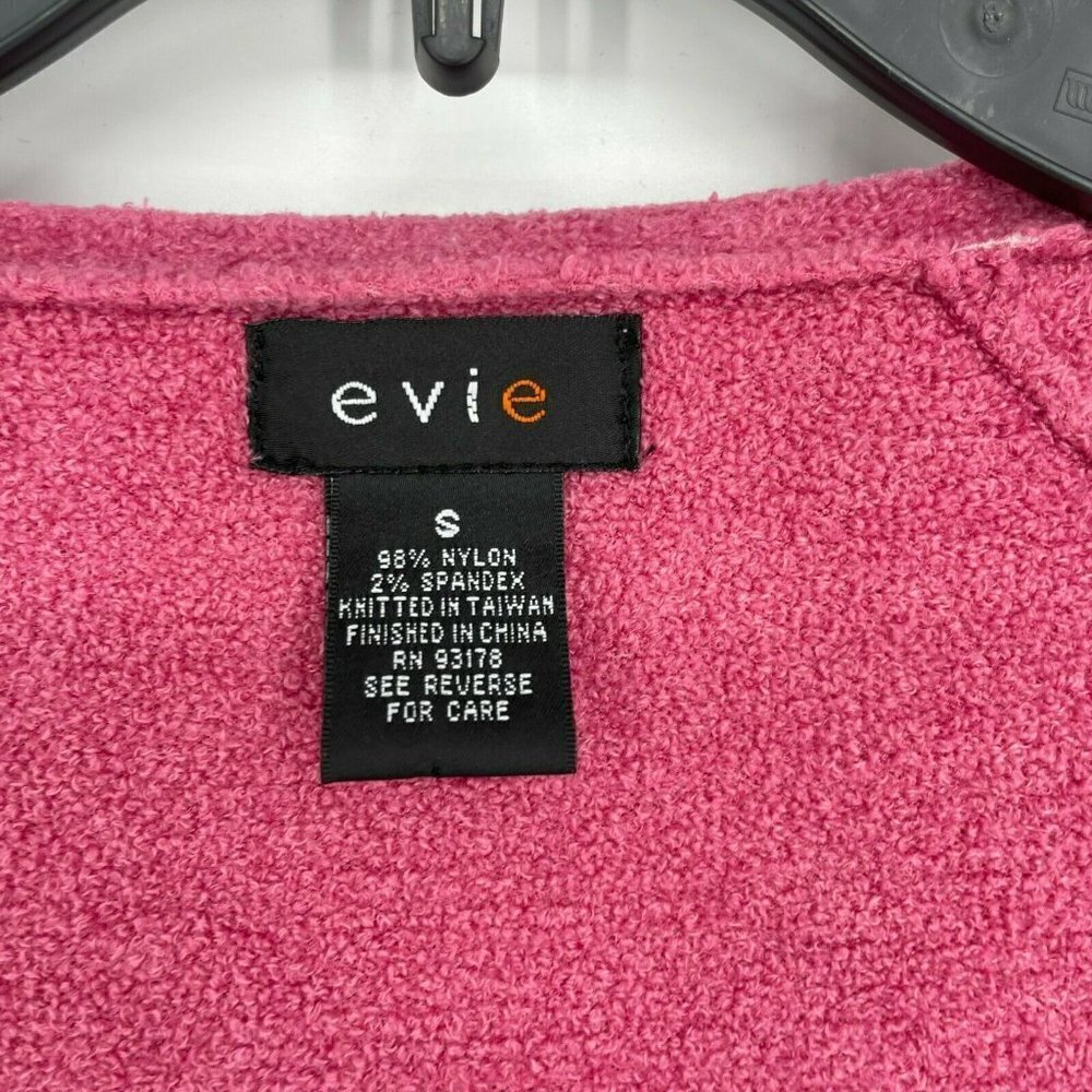 Evie Tops Women's S Fuchsia Pink Square Neck Raglan Sleeve Knit Stretch Pullover - Picture 3 of 6